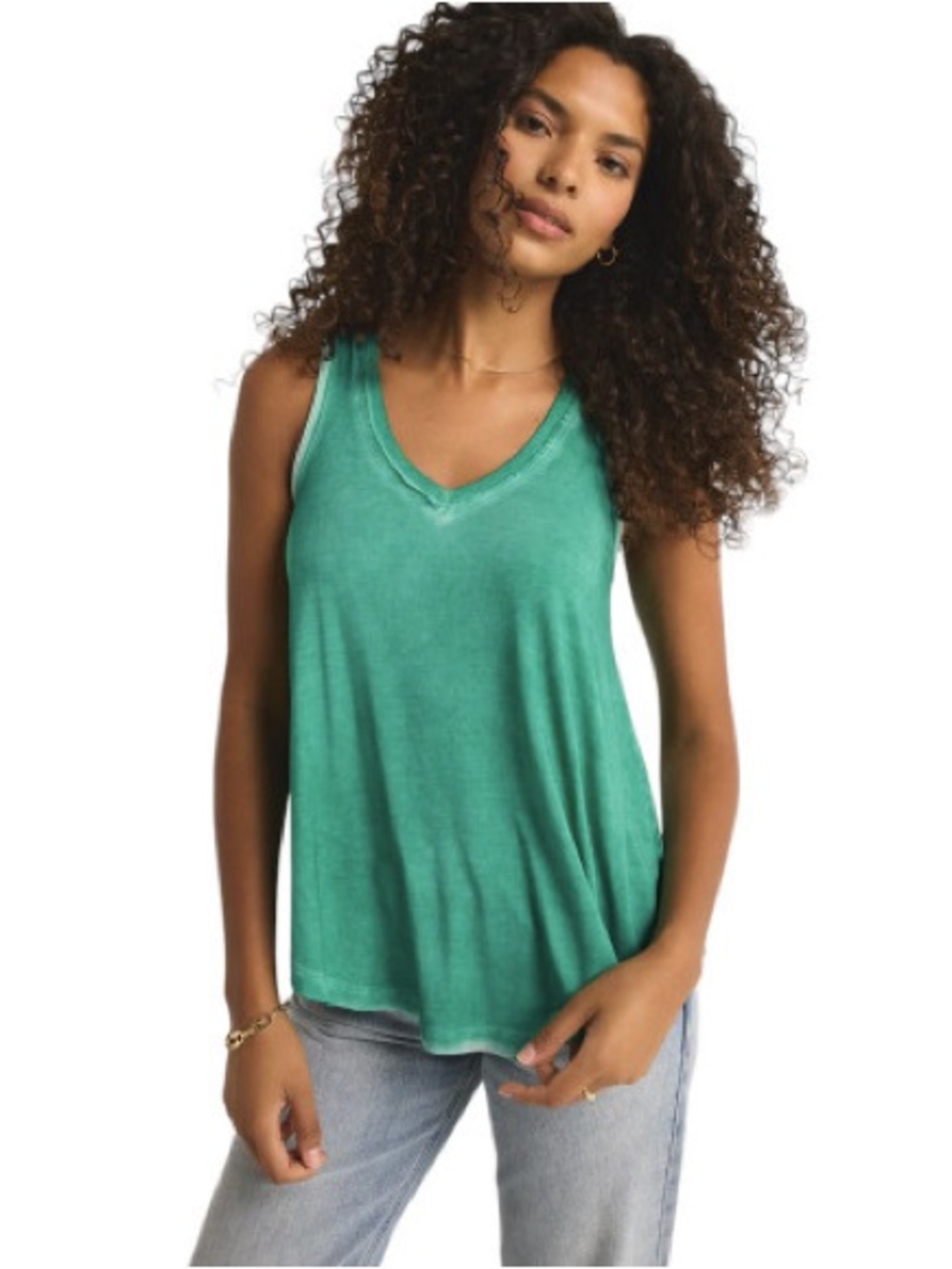 Z Supply Women's Vagabond Teal V-Neck Tank Top